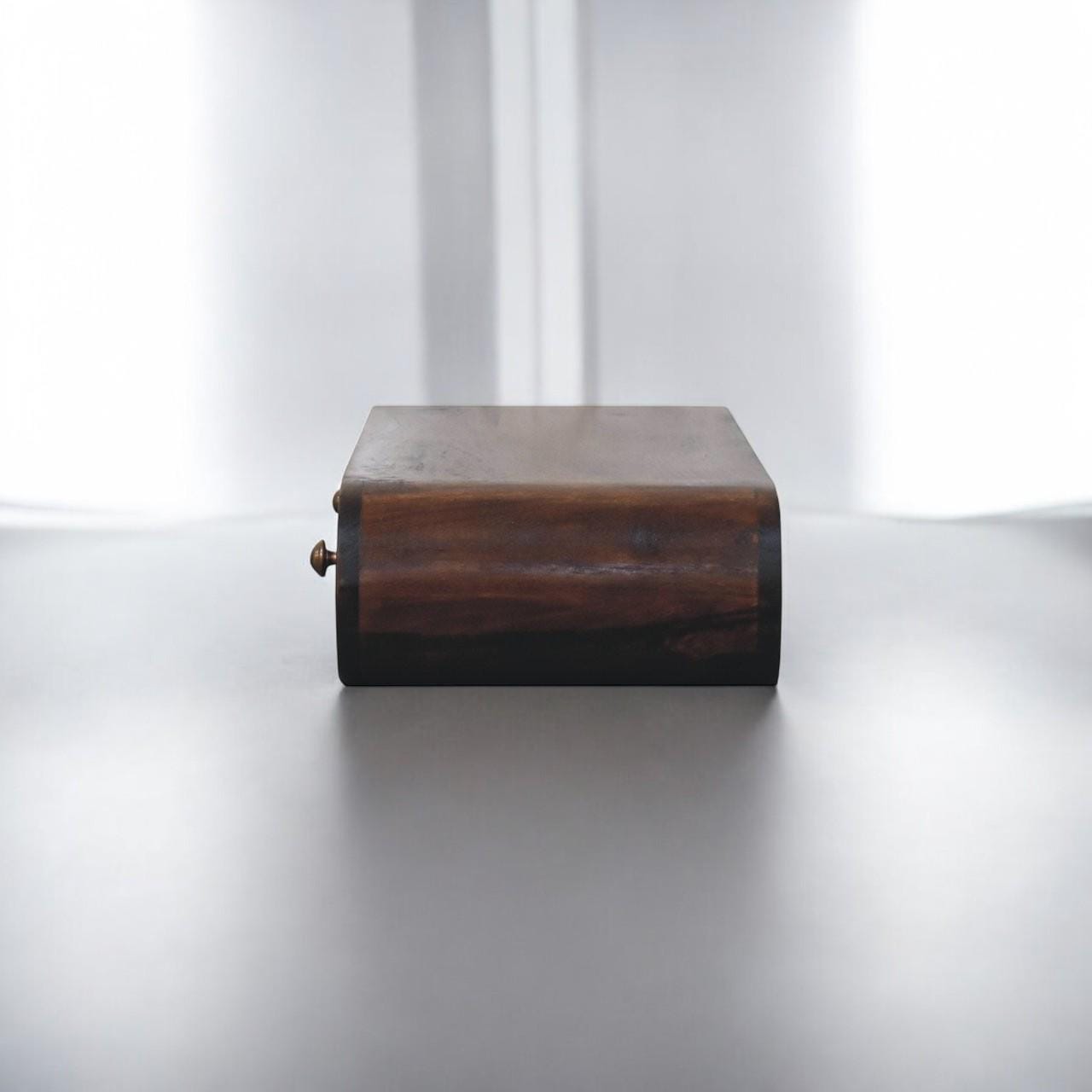 Wall Mounted California Walnut Console Table | Floating Wooden Console with Drawers |