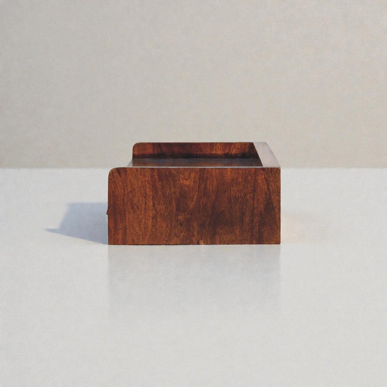 Belmont Wall Mounted Console Shelf | Solid Mango Wood Shelf with Drawer | Floating Entryway Storage