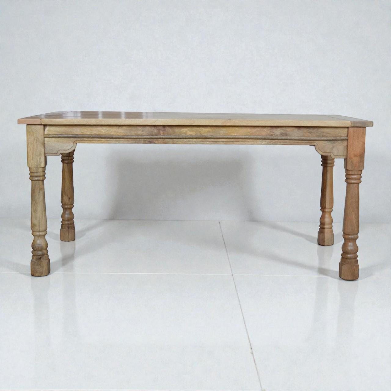 Granary Extension Dining Table – Solid Mango Wood Farmhouse Table with Hand-Turned Legs