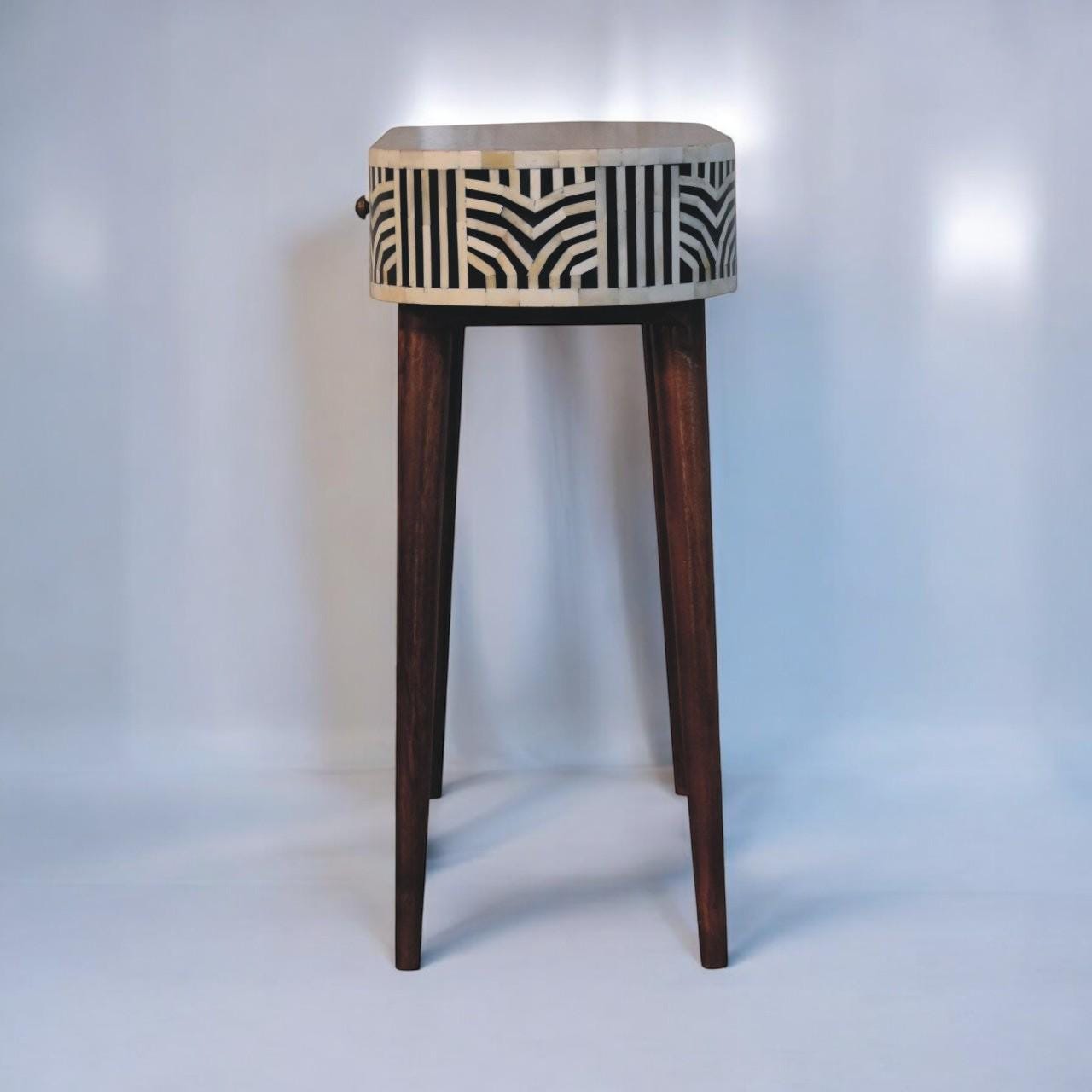 Honey Caramel Bone Inlay Console Table - Handcrafted | Solid Mango Wood | Boho–Mid-Century Statement