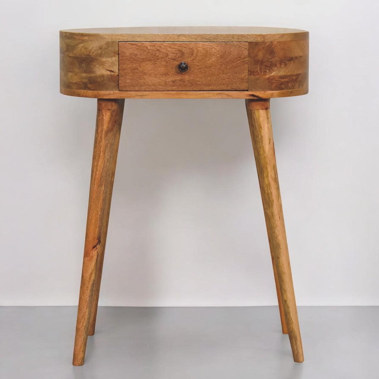 Albion Oak-ish Console Table - Solid Mango Wood | Scandinavian Entryway Console |