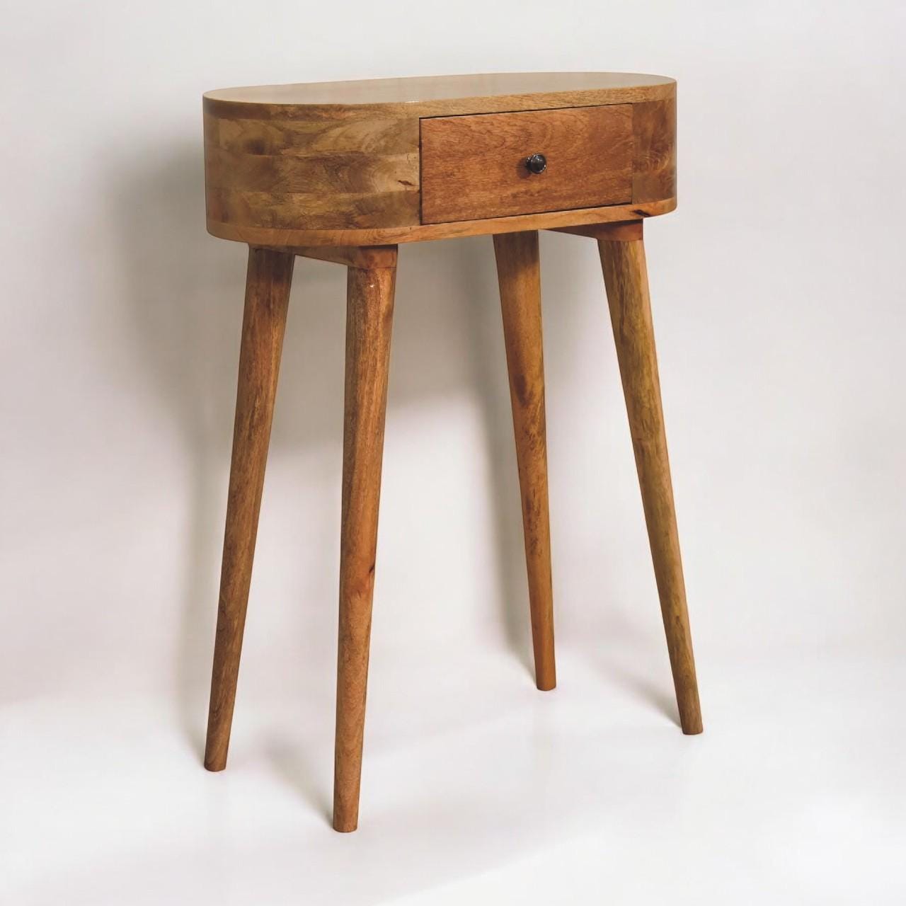 Albion Oak-ish Console Table - Solid Mango Wood | Scandinavian Entryway Console |